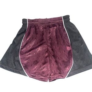 Teamwork Athletic Apparel soccer Shorts Unisex burgundy & black w/ white stripe
